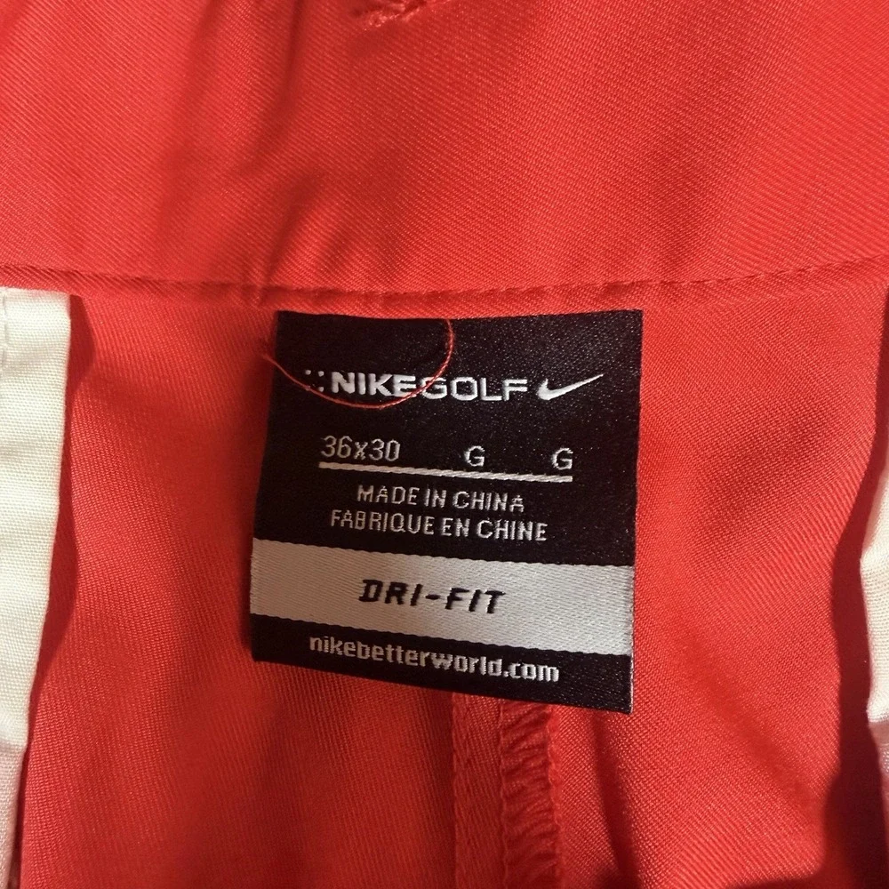 Nike Golf Dri-FIT Mens Red Flat Front Stretch Performance Pants 36x30